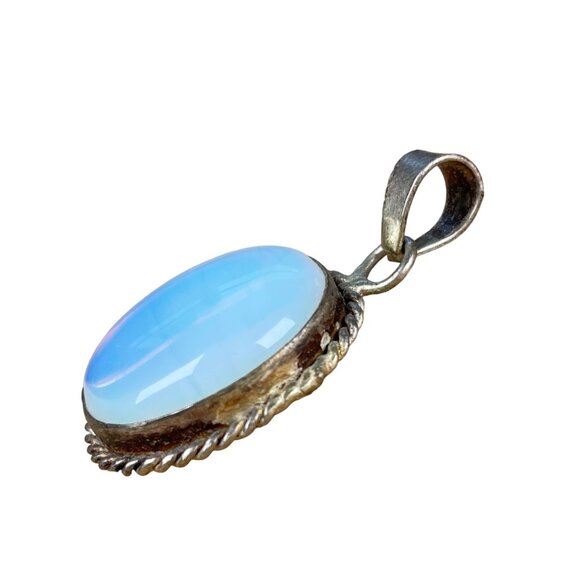 Blue Opalite Gem Stone Oval Necklace Pendant Jewelry Without Chain - Picture 8 of 13
